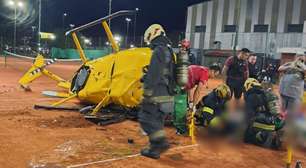 Helicóptero cai em quadra de tênis na Argentina e deixa três feridos