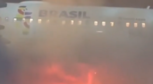 Avião da Latam é evacuado em Guarulhos após incêndio em esteira de bagagens