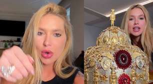 Virginia ganha chocotone de mais de R$ 5 mil e promete provar com a família de Vini Jr.