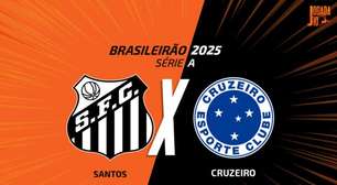Santos x Cruzeiro: onde assistir, escalações e arbitragem