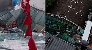 Cobertura de academia desaba após temporal em São Paulo; vídeos mostram destruição