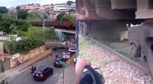 Mulher é atropelada por trem enquanto caminhava sobre trilhos em Belo Horizonte