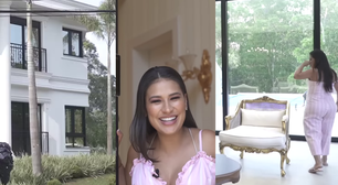 Avaliada em milhões, a mansão neoclássica de Simone Mendes tem 3 andares, elevador, papel de parede Versace e muito luxo