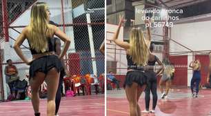 Bruna Griphao toma broncas de professor durante aula de samba em ensaio do Salgueiro