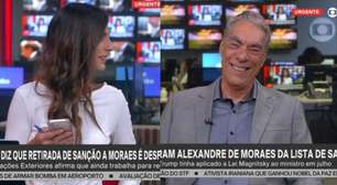 Comentarista da GloboNews ri de Eduardo Bolsonaro com notícia do fim de sanção contra Alexandre de Moraes
