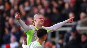 Haaland anota dois gols, Manchester City bate o Crystal Palace e segue na cola do Arsenal