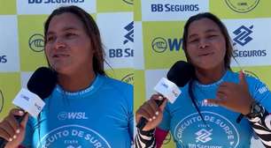 Na final de etapa da WSL, Juliana Santos se emociona ao falar da presença da avó