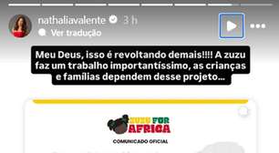 Após polêmica, Nathalia Valente reclama de cancelamento de projeto na África