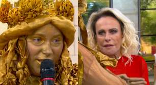 Estátua viva surpreende Ana Maria Braga no Mais Você: 'Xingando a gente'