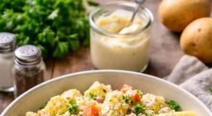 Salada de batata com maionese caseira: receita fácil, cremosa e tradicional