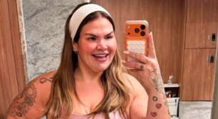 75 kg mais magra, Thais Carla exibe silhueta mais fina e corpo real em look colado para academia; antes e depois choca a web: 'Espetacular'