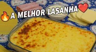 Lasanha de presunto e queijo: o prato cremoso com molho branco para a sua Ceia de Natal.