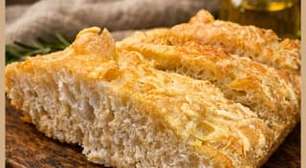 Focaccia sem sova com fermentação lenta e massa leve