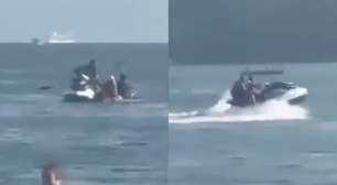 Ladrões em moto aquática assaltam casal dentro do mar em São Vicente (SP)