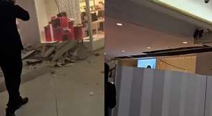 Teto desaba em frente de loja no Shopping Iguatemi, em SP
