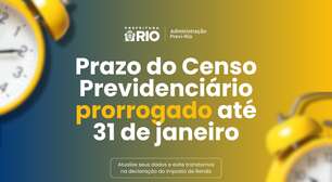 Prazo do Censo Previdenciário do PREVI-RIO é estendido para 31 de janeiro de 2026