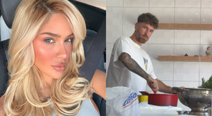 Após reconciliação, Karoline Lima mostra Léo Pereira cozinhando na véspera de Natal