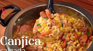 Canjica salgada deliciosa seguindo a receita tradicional nordestina para o seu fim de ano