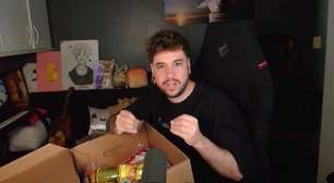 Youtuber dá presente gigante a Fátima Bernardes e ganha apenas cesta básica em amigo secreto; entenda