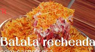 Batata recheada com carne seca para surpreender a todos com muito sabor e praticidade