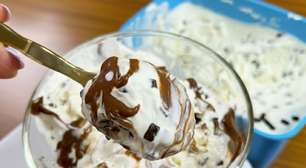 Sorvete caseiro feito com sobra de chantilly para uma sobremesa deliciosa no Ano Novo