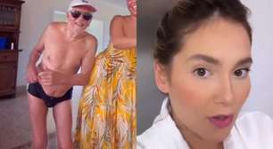 Carlos Alberto de Nóbrega requebra de sunga ao som da música de Virginia Fonseca e a famosa reage: 'Gente...'