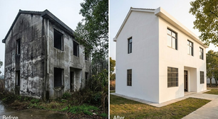 Esses 2 homens reformaram uma casa abandonada com limpeza bruta e pintura boa, dando uma segunda vida ao imóvel