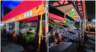 Parte de camarote cai em festival em SC, deixa feridos e paralisa show