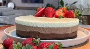 Torta mousse 3 chocolates: o que tem de bela, tem de fácil