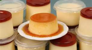 Pudim no pote de leite condensado cremoso e fácil para vender muito neste fim de ano