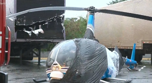 Helicóptero da Band faz pouso forçado em pátio de empresa em SP; dois foram socorridos