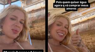 Karoline Lima fica chocada ao pagar R$ 90 em duas águas e dois cocos em Noronha