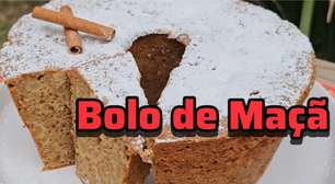 Bolo de maçã fofinho feito no liquidificador para o primeiro café da manhã do ano novo