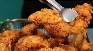 Frango frito crocante e sequinho igual ao do KFC para petiscar na sua festa de réveillon