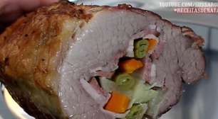 Lagarto recheado e assado para surpreender a todos no seu almoço especial de réveillon