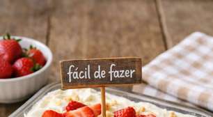 Pavê de morango com creme de leite: sobremesa rápida que sempre dá certo