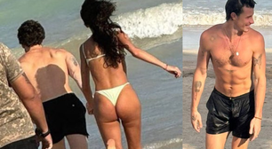 2026 começou romântico! Bruna Marquezine e Shawn Mendes são flagrados correndo para o mar de mãos dadas: 'Apaixonados mesmo'