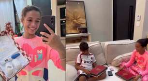 Veja a reação de Rayssa Leal ao descobrir que vai ganhar mais um irmão