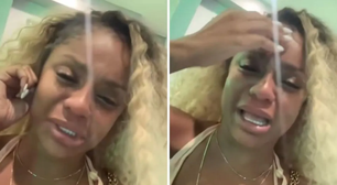 Cariucha surge chorando e diz que foi agredida por affair: 'Fui me defender'