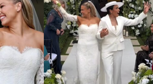 Cerimônia íntima ao ar livre e looks sofisticados: o casamento de Marta Silva com a ex-jogadora Carrie Lawrence na Flórida
