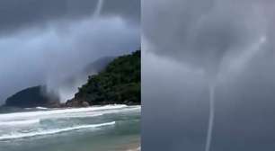 Vídeo mostra formação de tromba d'água em praia de Paraty