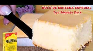 Bolo de maizena leve e fofinho feito sem farinha, sem óleo e sem fermento