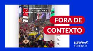 Vídeo de manifestação de venezuelanos na Times Square é de 2024, sem relação com prisão de Maduro