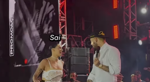 Leitura labial revela o que Ana Castela e Zé Felipe conversaram no palco em navio; veja