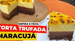 Torta trufada de maracujá fácil, rápida e muito cremosa para ser a estrela da sua sobremesa