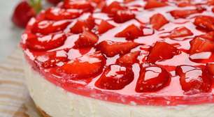 Cheesecake de gelatina sem forno, rápido e fácil