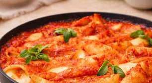 Conchiglione recheado com ricota e molho fresco sem cozinhar
