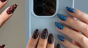 Polka dots nails: nas décadas de 50 e 60, nossas avós usavam essa estampa em roupas; agora, ela virou sinônimo de manicure elegante