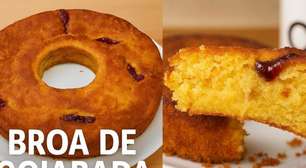 Receita de broa de fubá com milho, queijo e goiabada que fica perfeita para o café da tarde