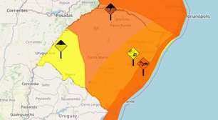 Inmet emite três alertas de tempestades e vendavais para o Rio Grande do Sul